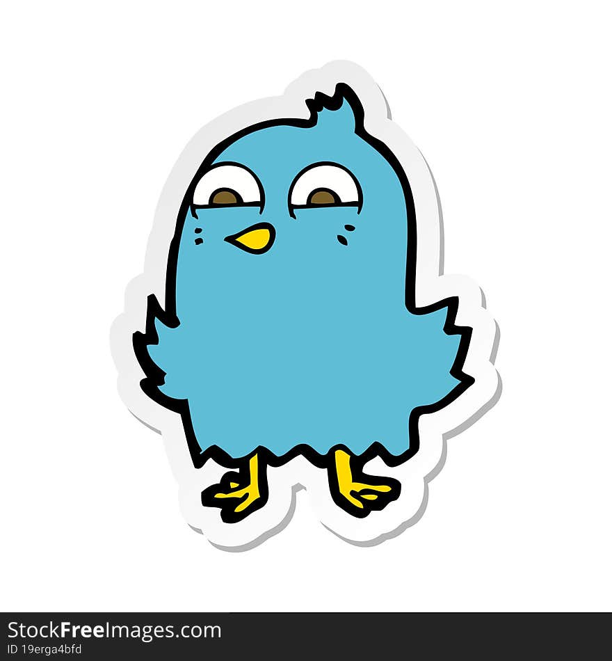 sticker of a funny cartoon bird