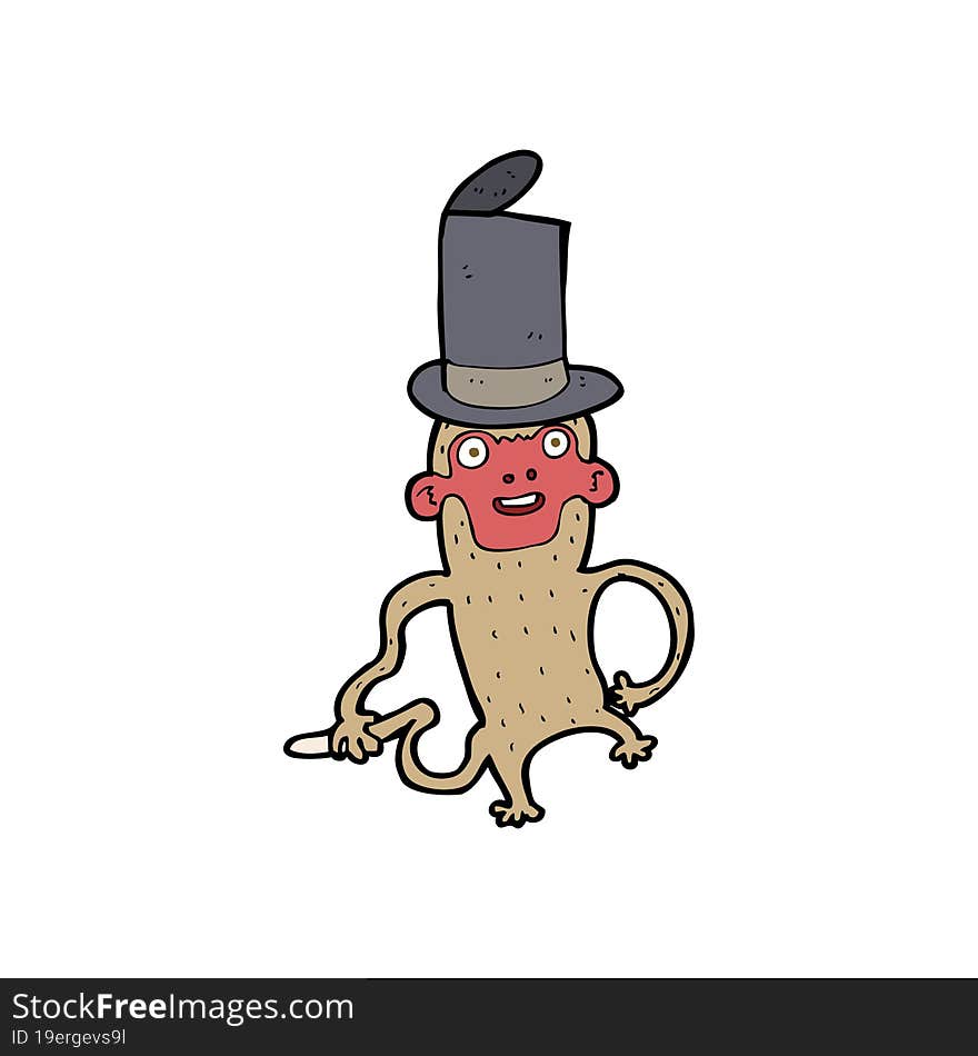 cartoon monkey wearing top hat