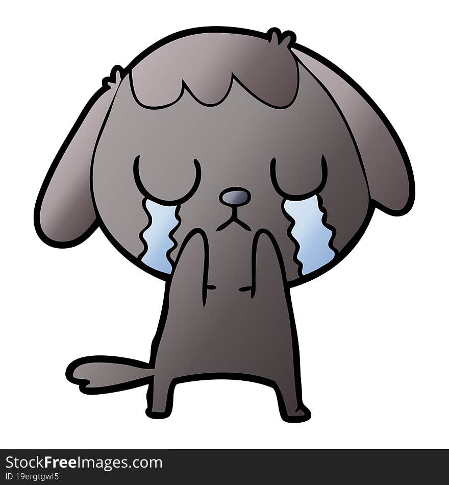 cute cartoon dog crying. cute cartoon dog crying