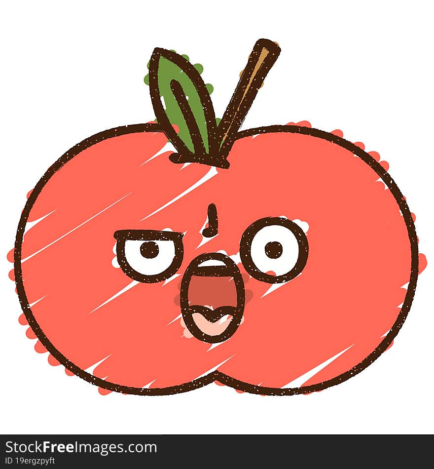 Angry Apple Chalk Drawing