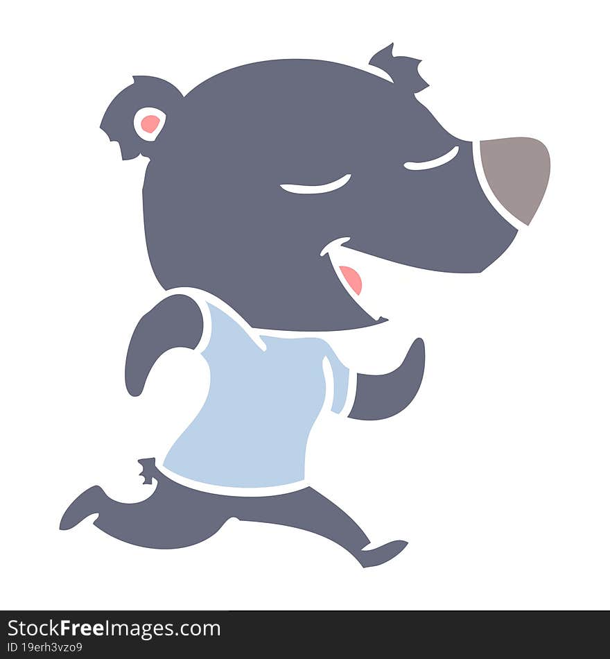 flat color style cartoon bear