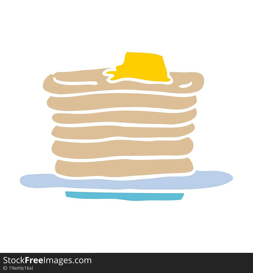 cartoon doodle stack of pancakes