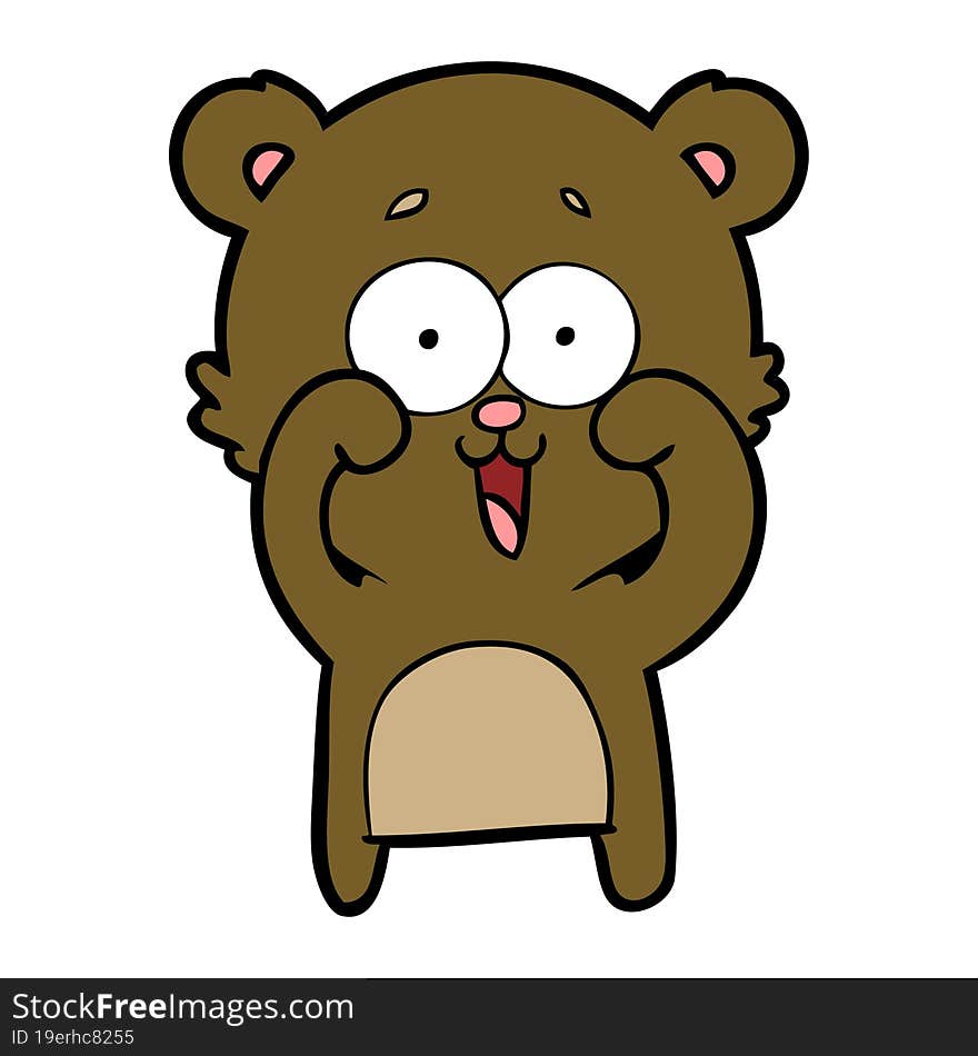 laughing teddy  bear cartoon. laughing teddy  bear cartoon