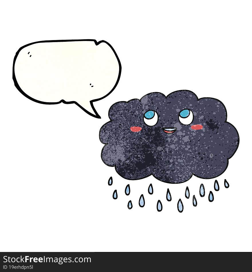 freehand drawn texture speech bubble cartoon raincloud