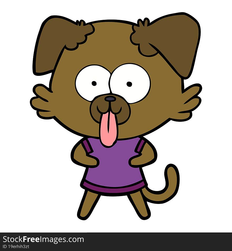 cartoon dog with tongue sticking out. cartoon dog with tongue sticking out