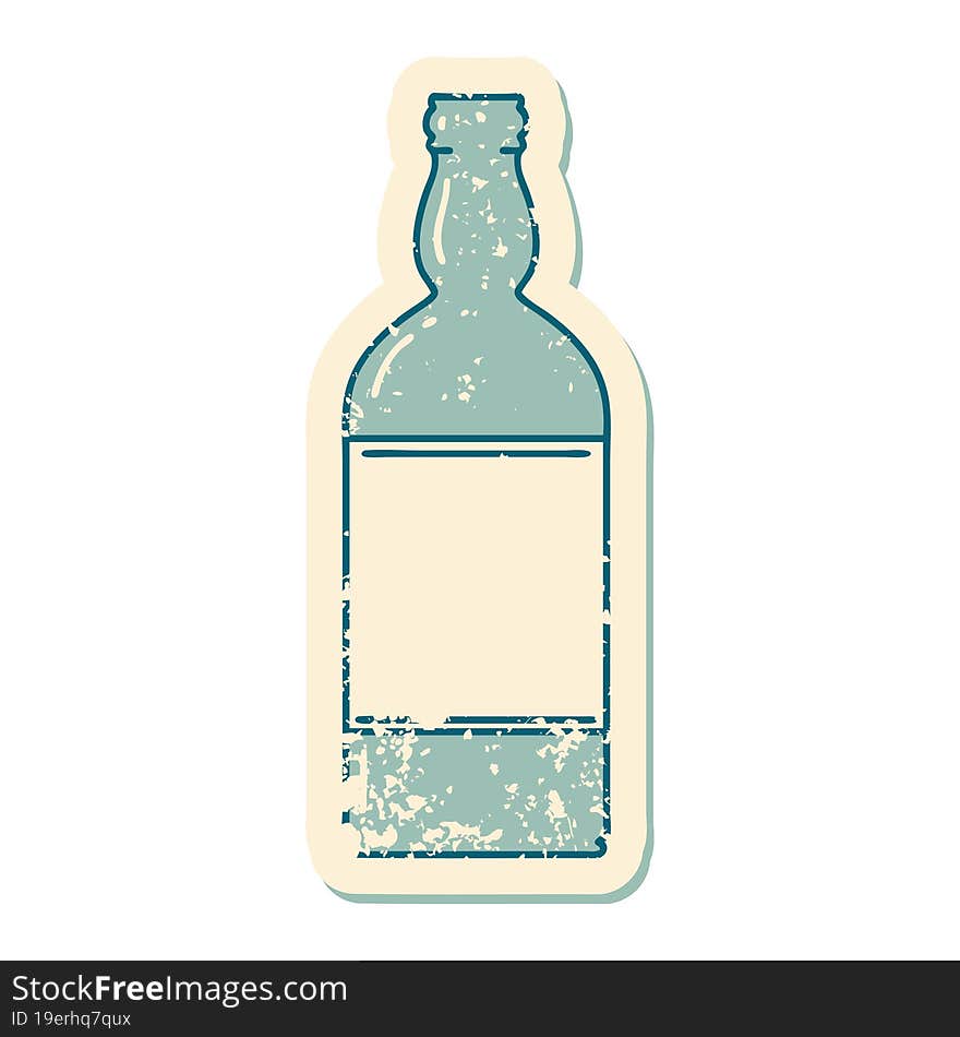 distressed sticker tattoo style icon of a bottle