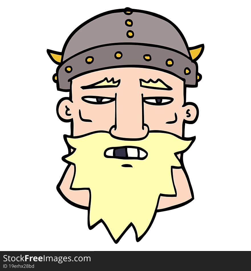 Cartoon Doodle Viking Face