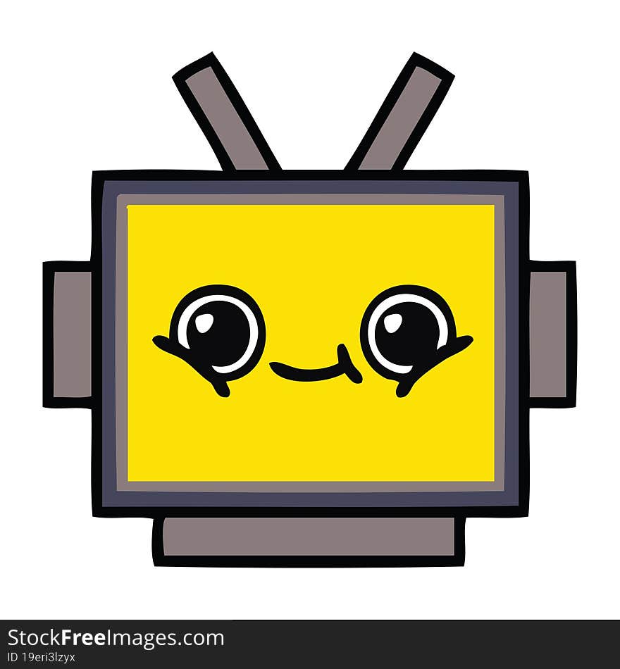 cute cartoon of a robot head. cute cartoon of a robot head