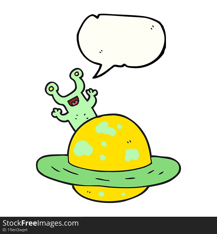 speech bubble cartoon alien planet