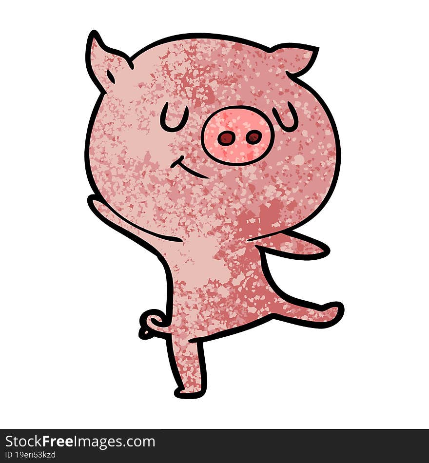 happy cartoon pig. happy cartoon pig