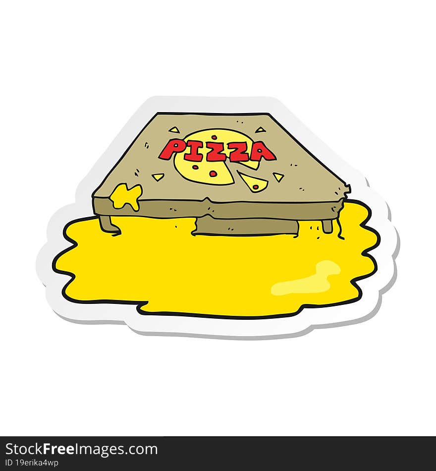 sticker of a cartoon pizza