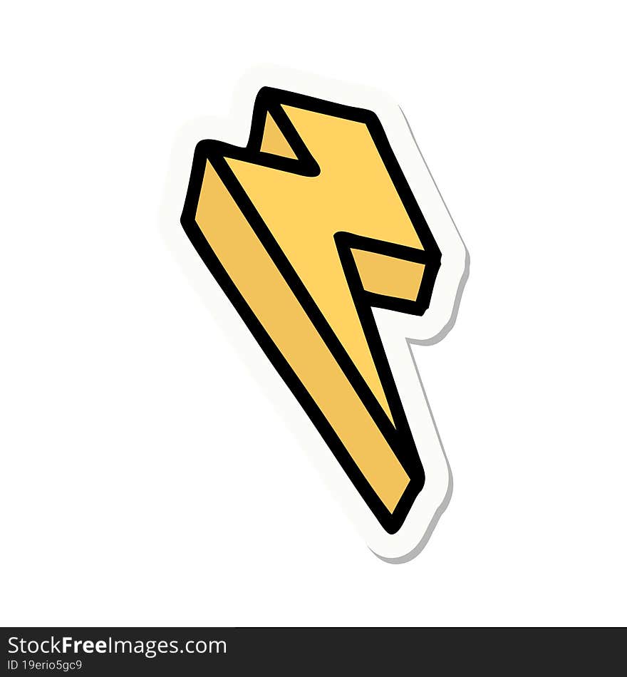 Tattoo Style Sticker Of Lightning  Bolt