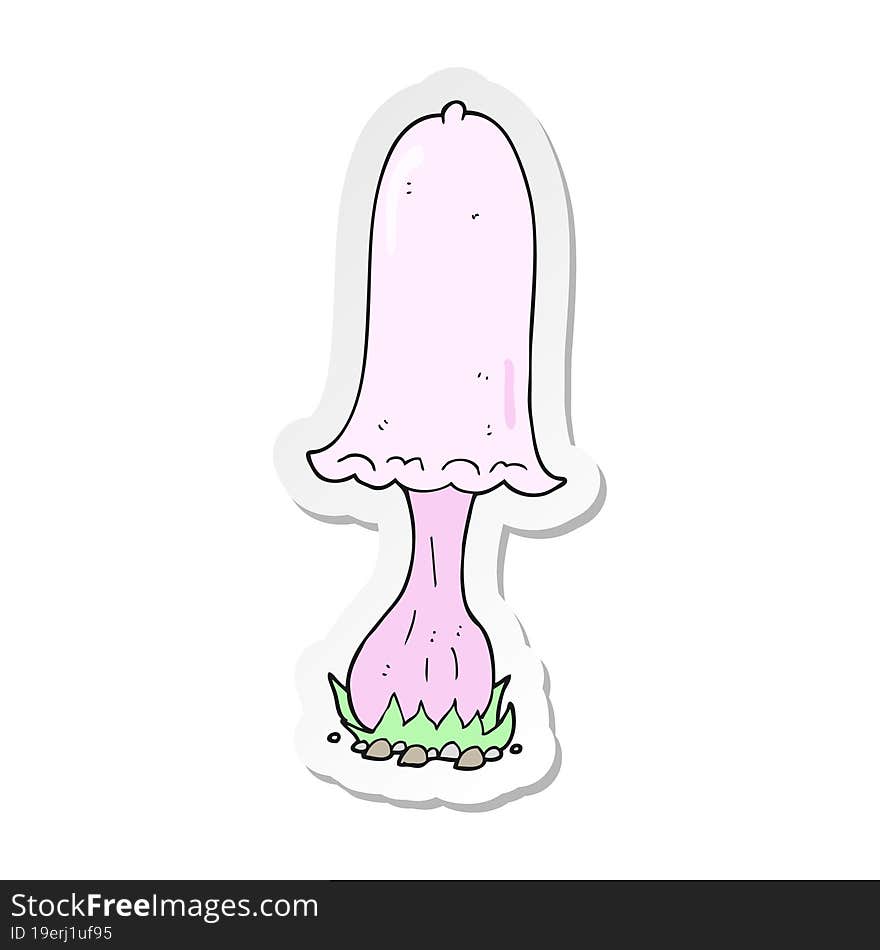 sticker of a cartoon mushroom