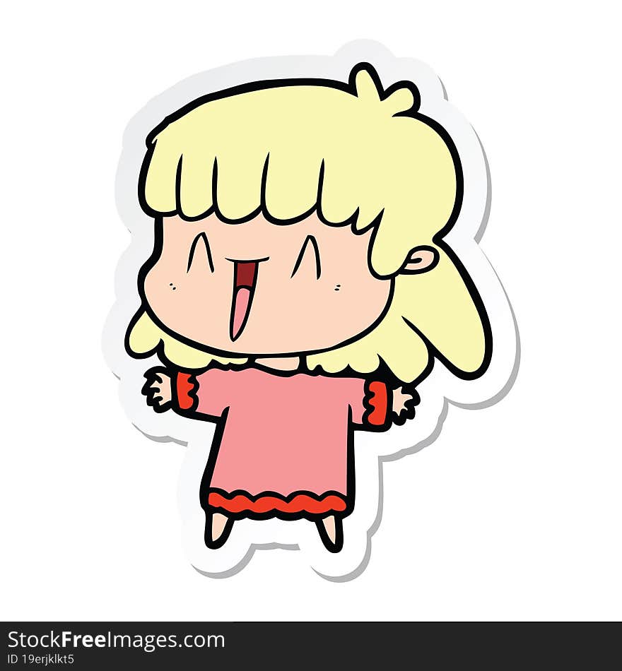 sticker of a cartoon woman