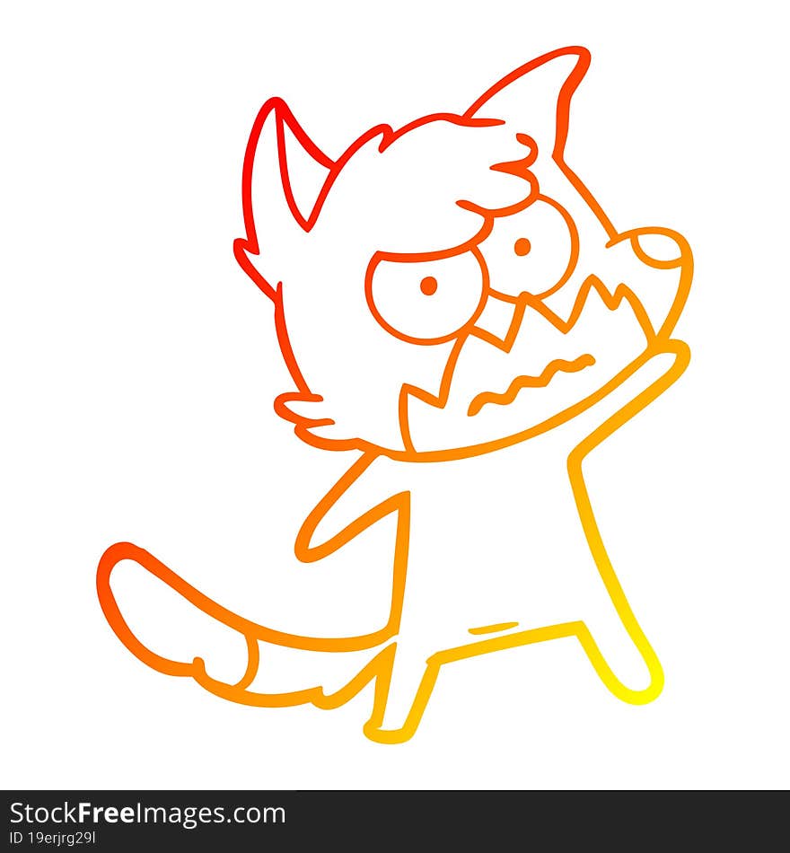 warm gradient line drawing cartoon annoyed fox