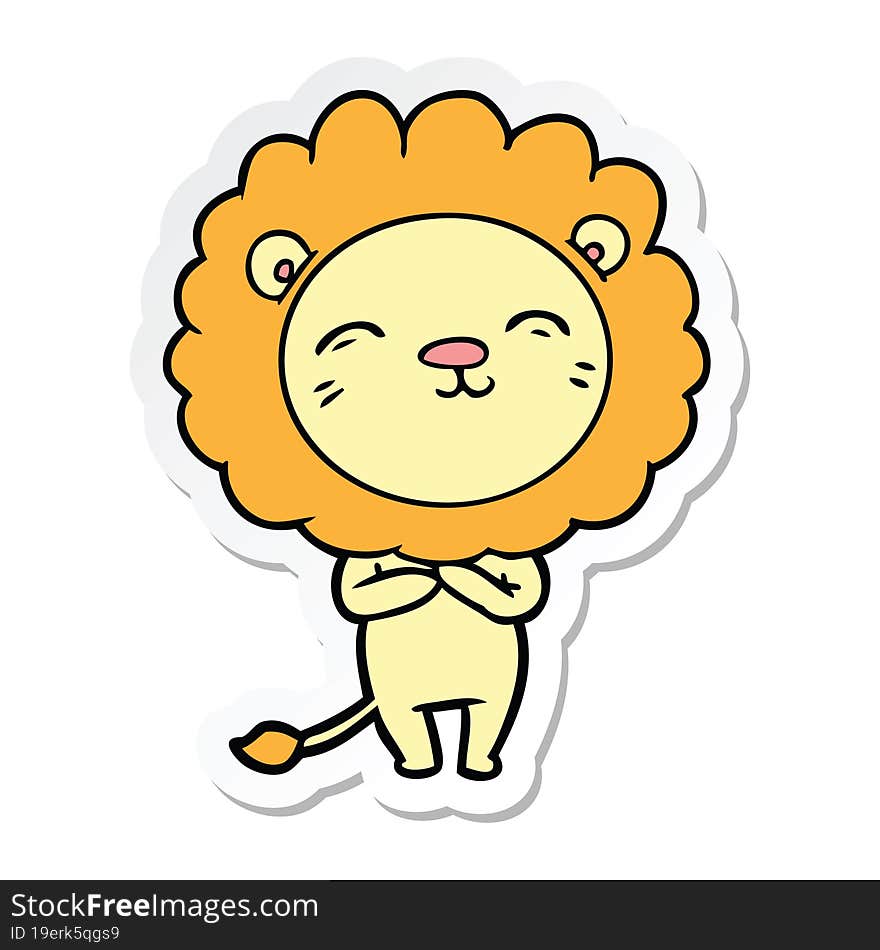 Sticker Of A Cartoon Lion