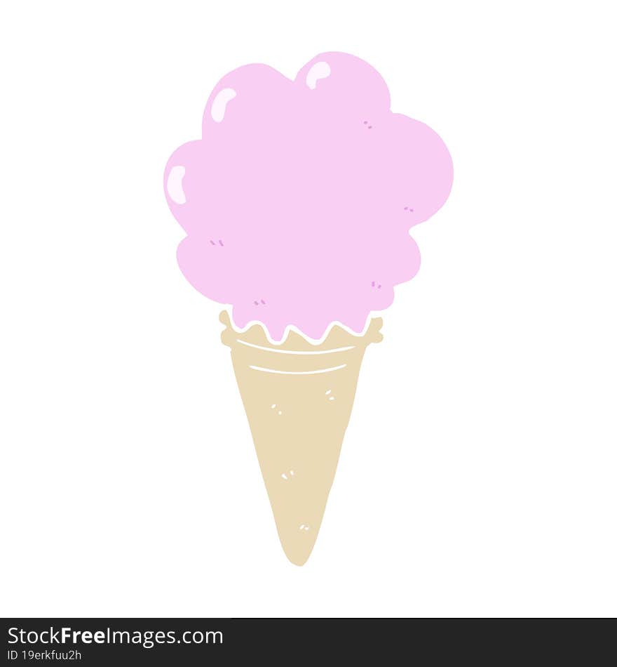 flat color style cartoon ice cream