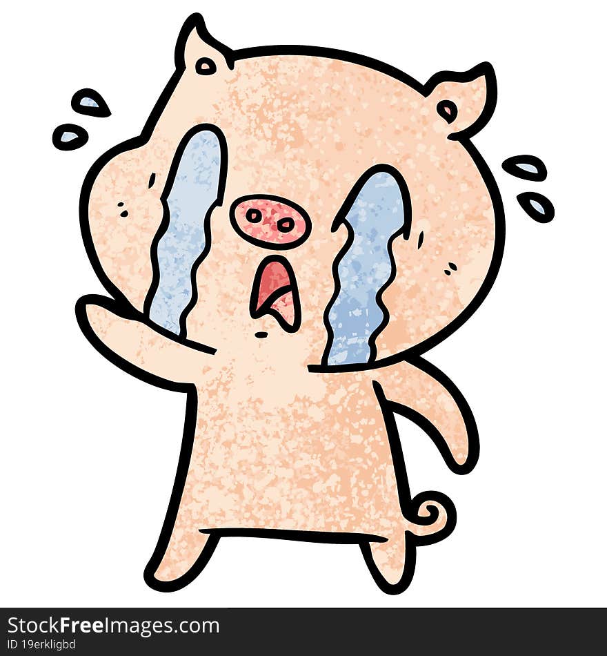 crying pig cartoon. crying pig cartoon