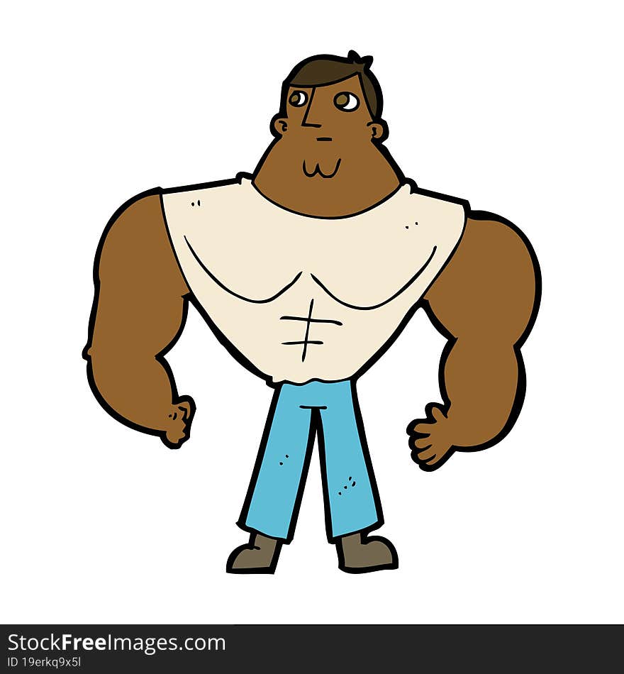 cartoon body builder