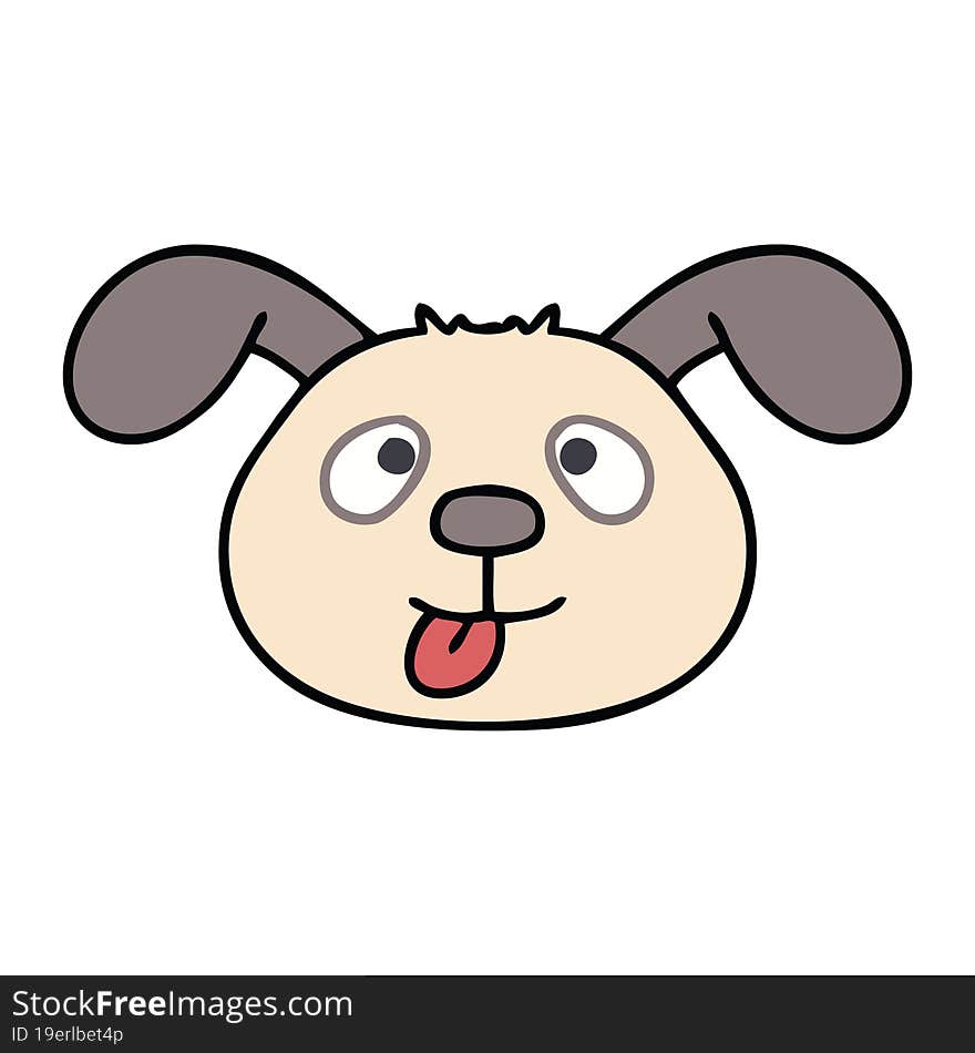 quirky hand drawn cartoon dog face