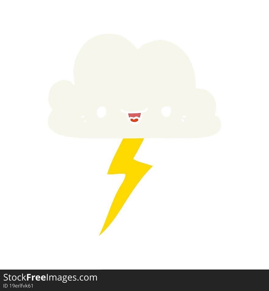 Flat Color Style Cartoon Storm Cloud