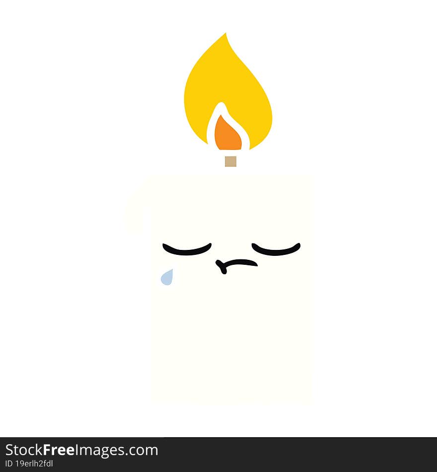 flat color retro cartoon lit candle