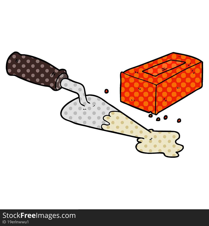 laying bricks cartoon. laying bricks cartoon