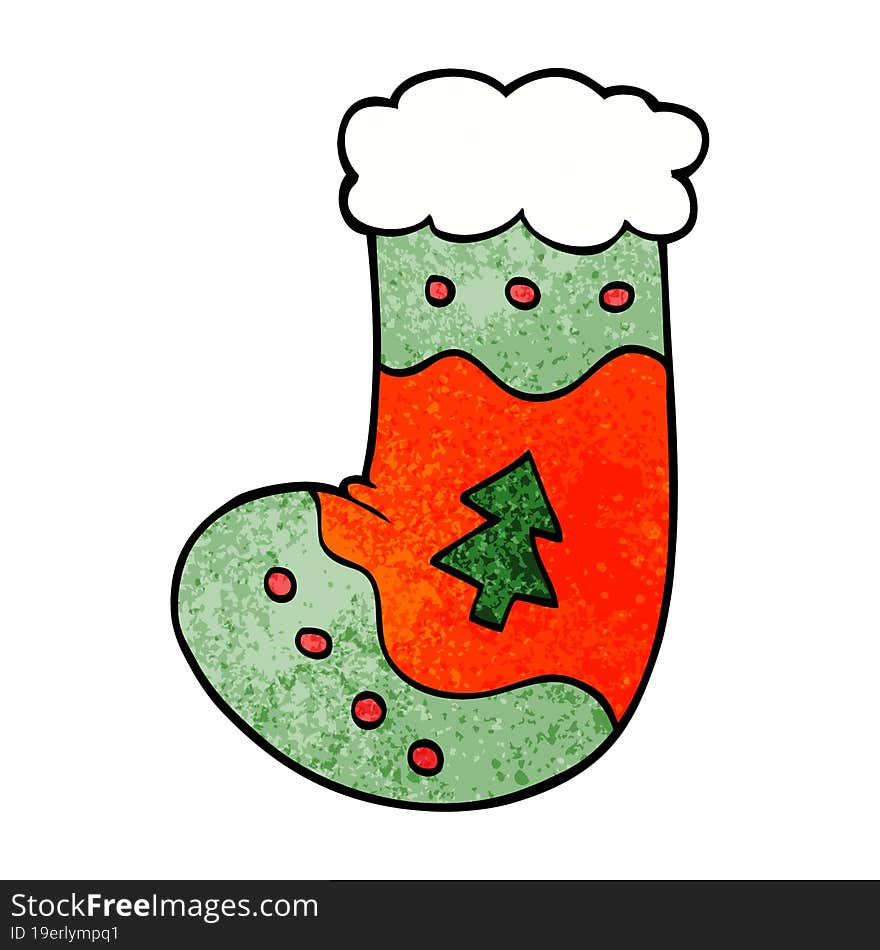 cartoon doodle christmas stocking