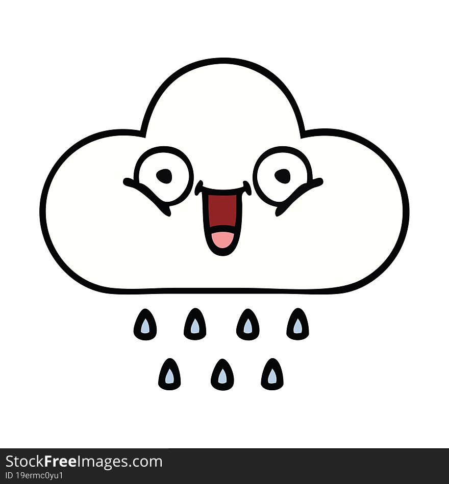 cute cartoon rain cloud