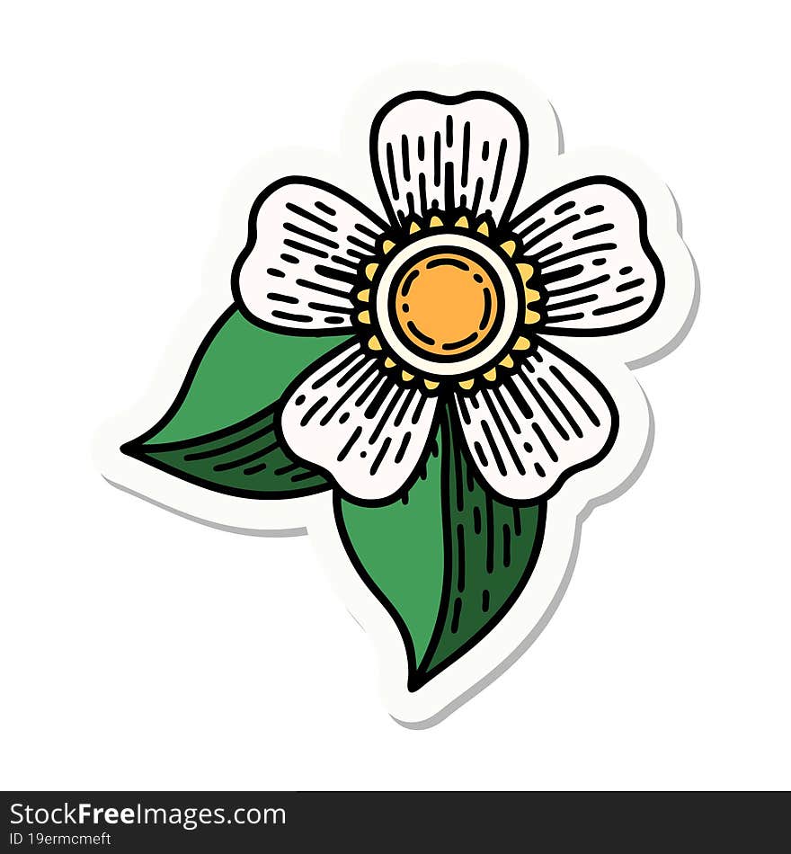 tattoo style sticker of a flower