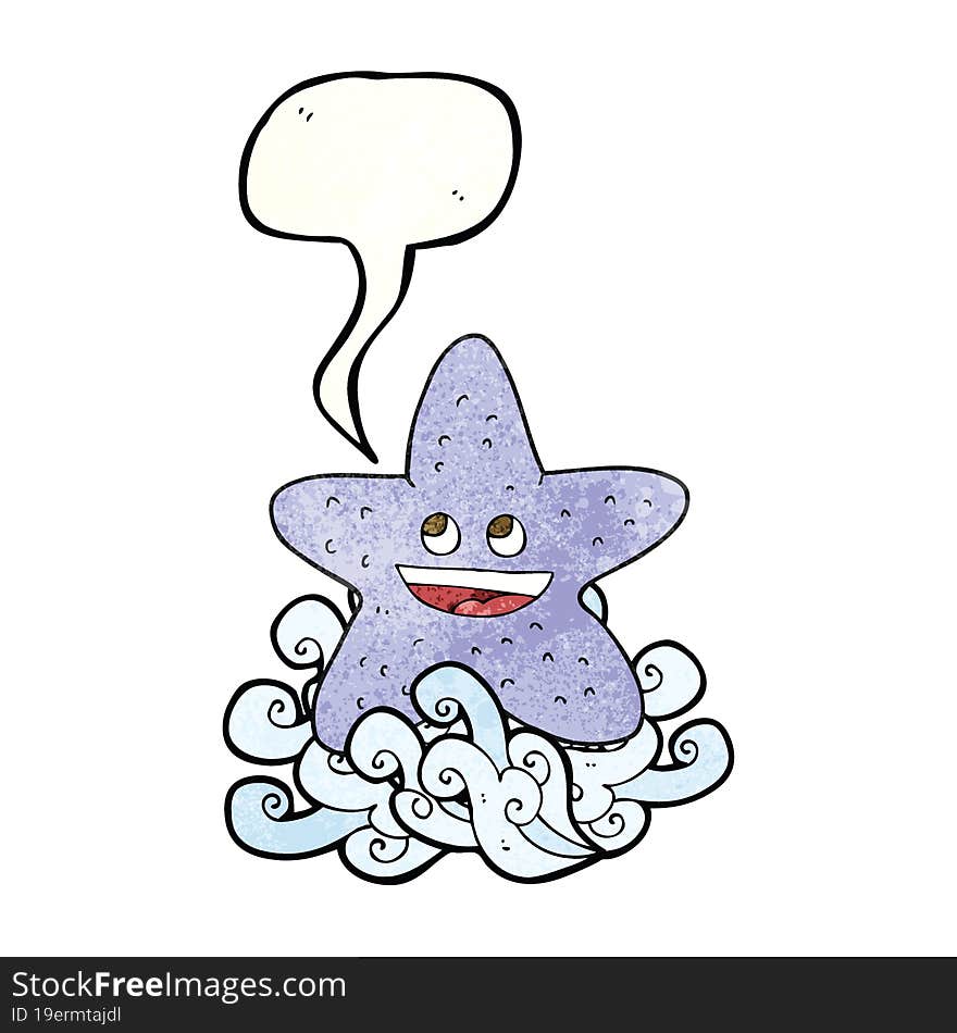 speech bubble textured cartoon starfish