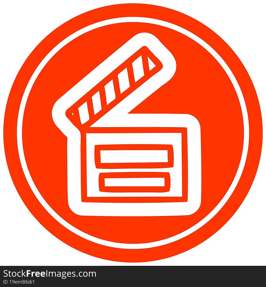 Movie Clapper Board Circular Icon