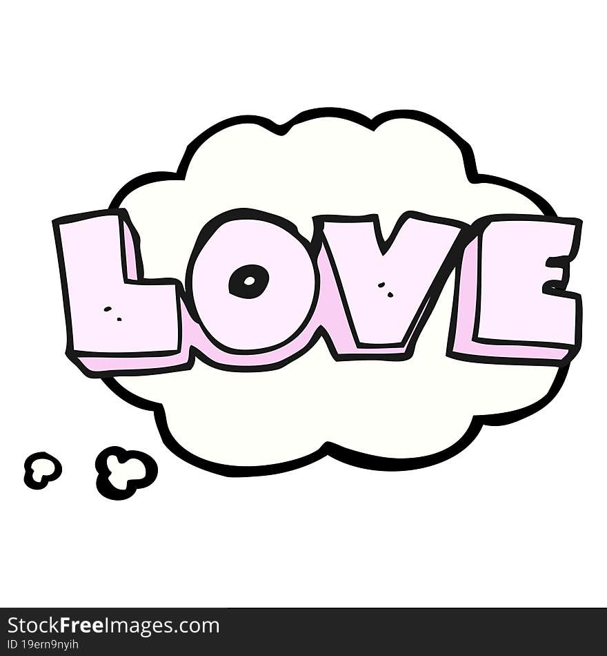 Thought Bubble Cartoon Word Love