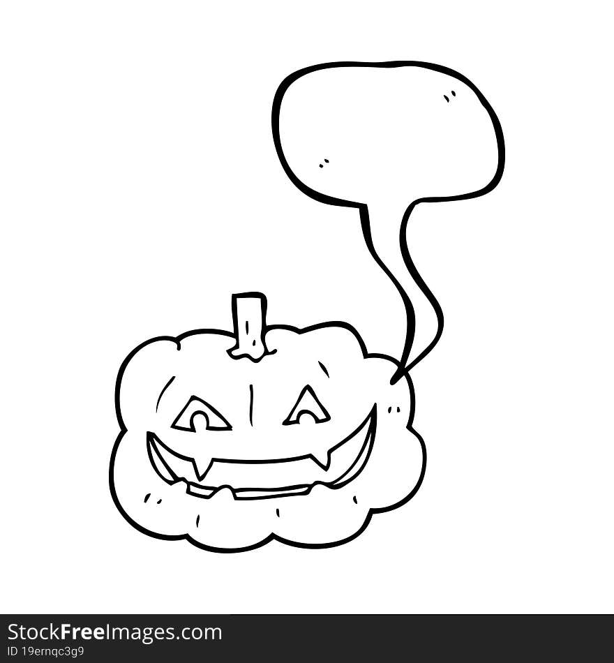 speech bubble cartoon spooky pumpkin