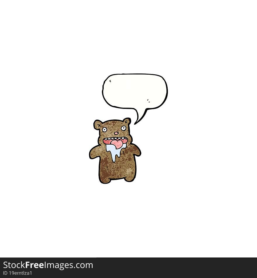 cartoon drooling bear