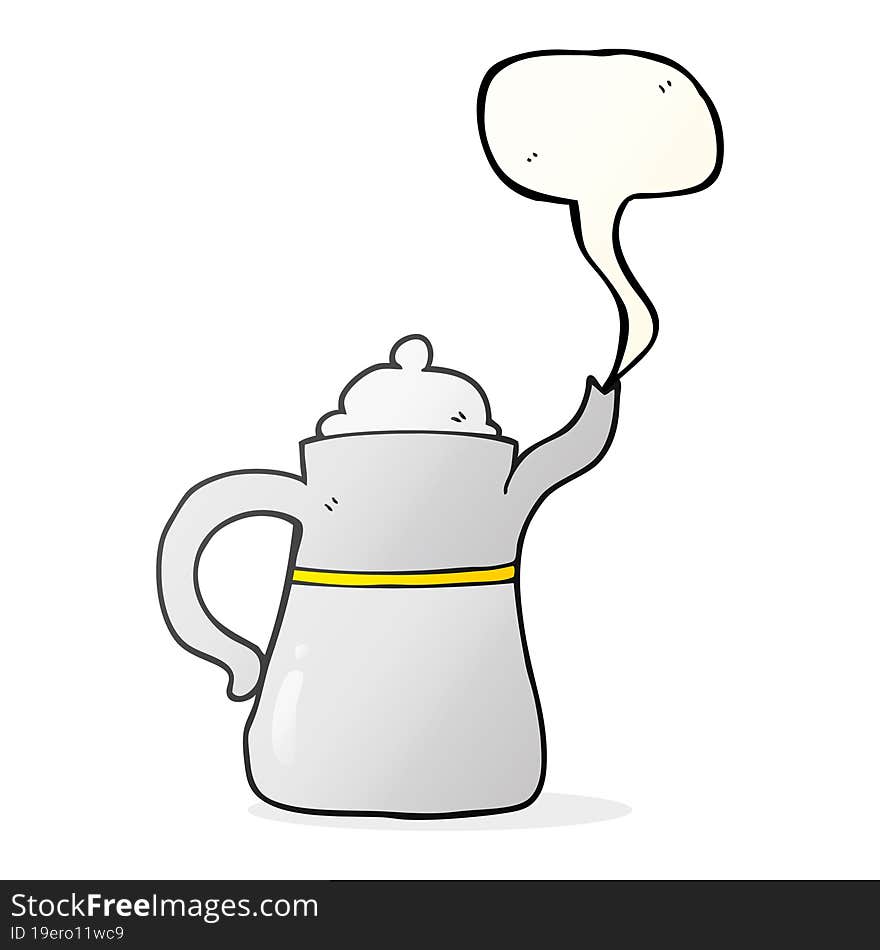 speech bubble cartoon coffee pot