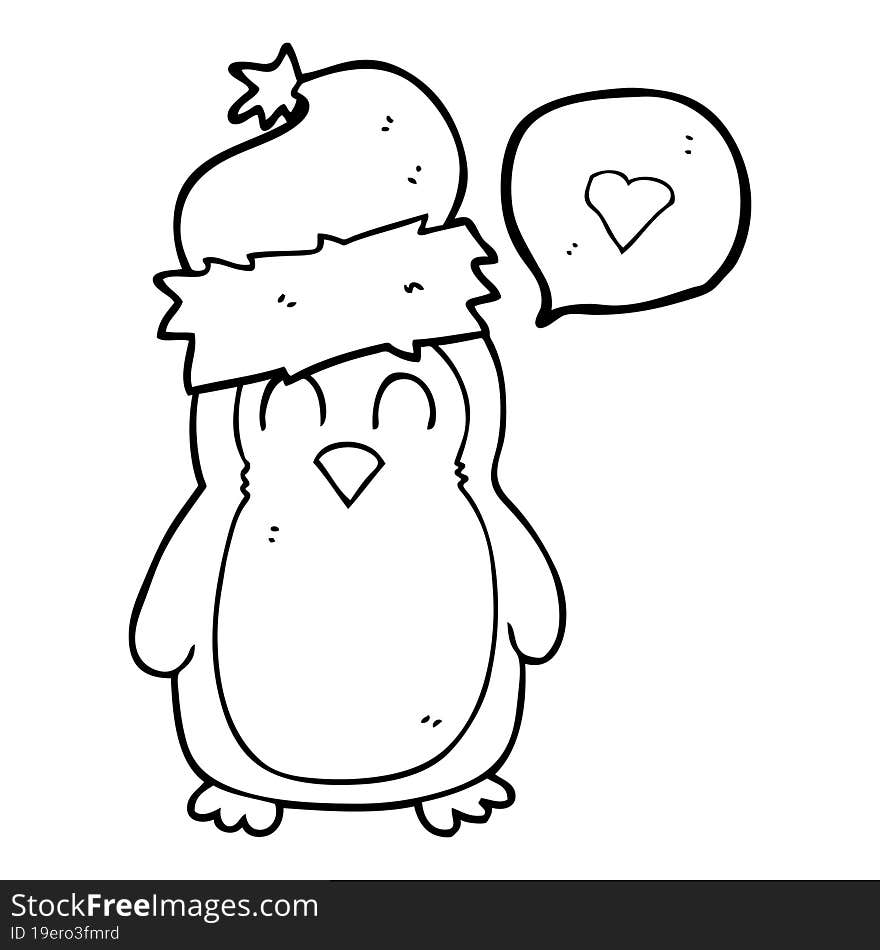 speech bubble cartoon penguin