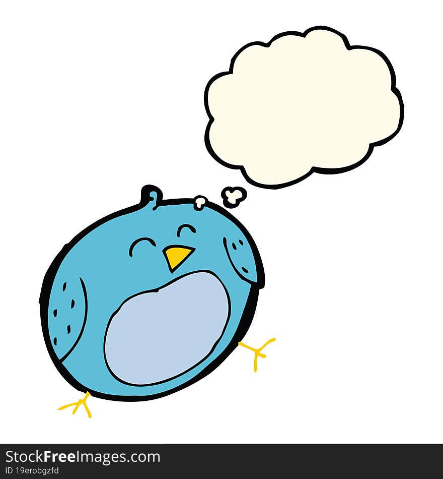 cartoon bird with thought bubble