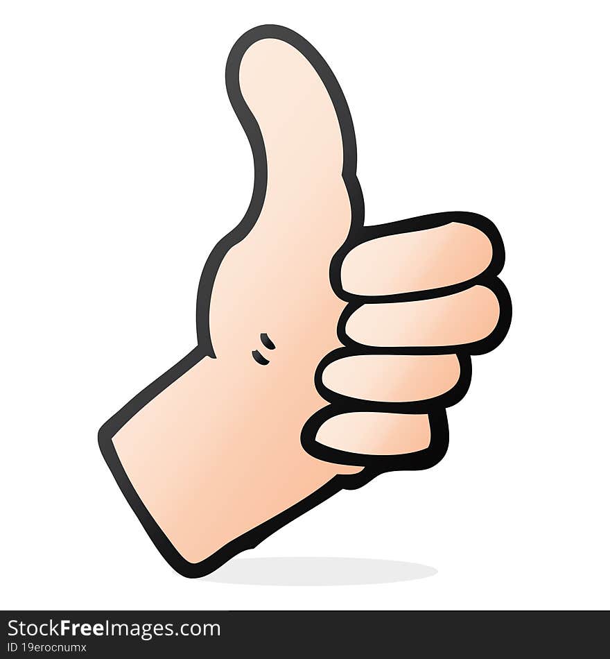 cartoon thumbs up sign