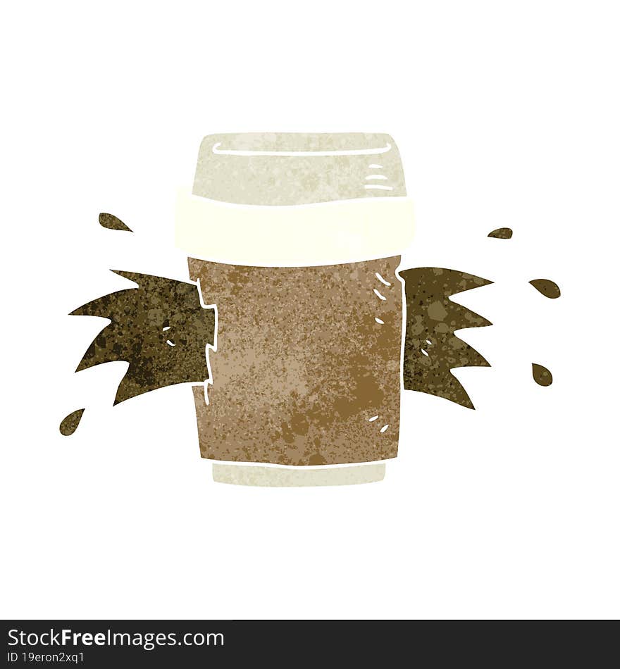 retro cartoon exploding coffee cup