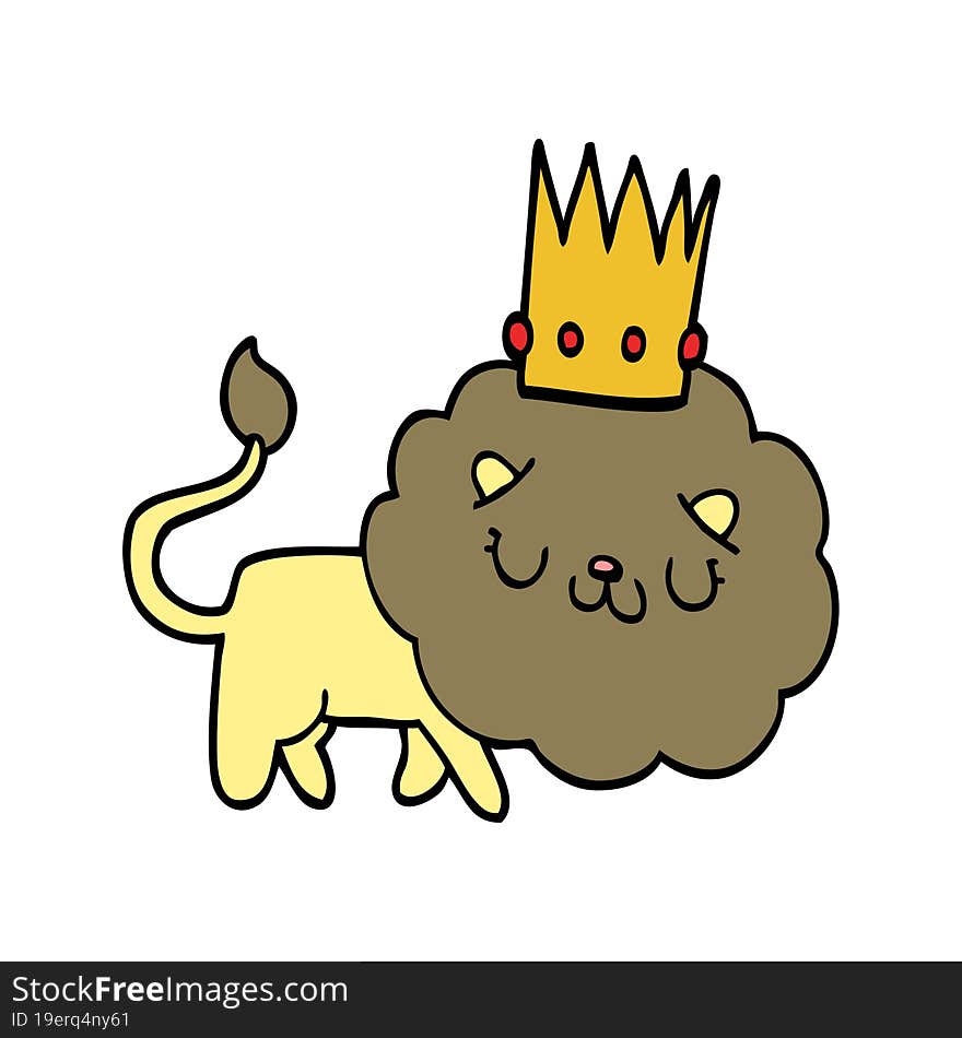 cartoon lion with crown