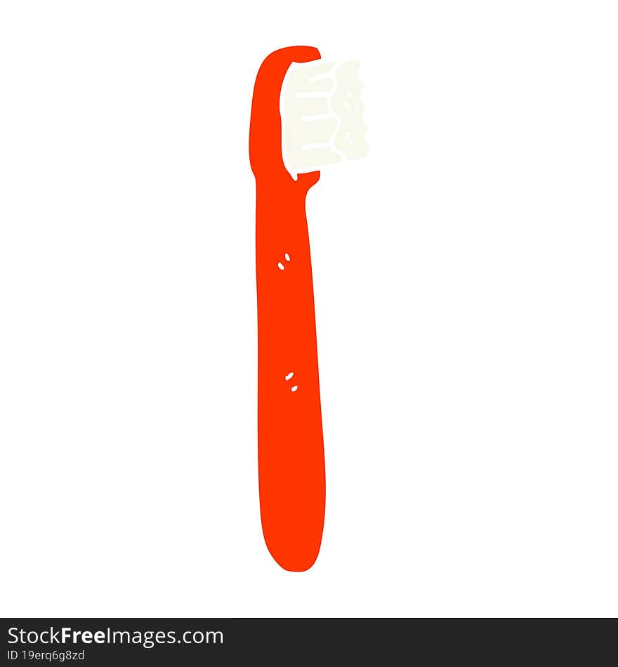 flat color illustration cartoon tooth brush