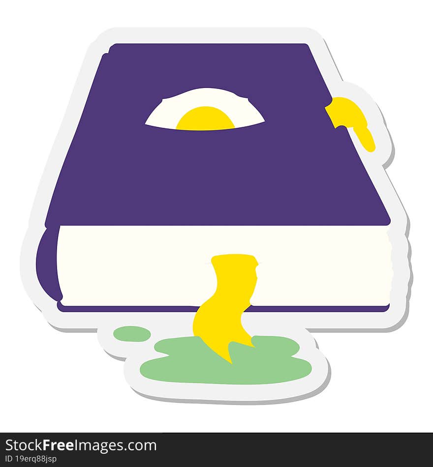 spooky spellbook with eyeball sticker