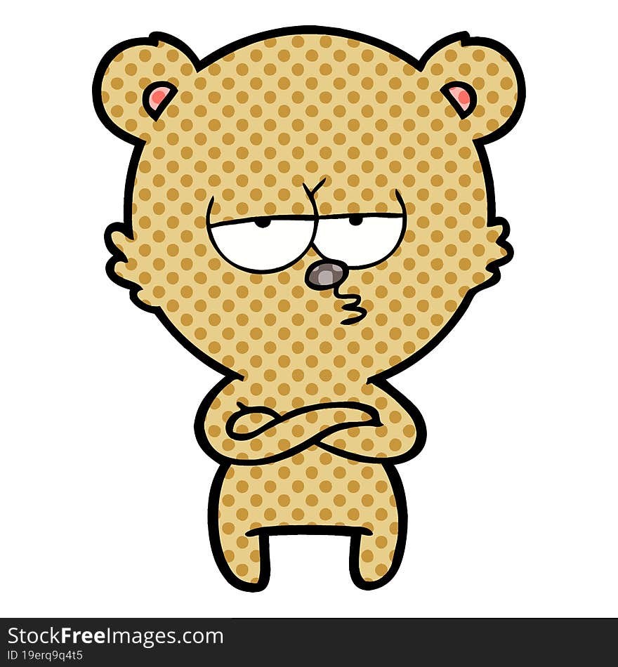 bored bear cartoon. bored bear cartoon