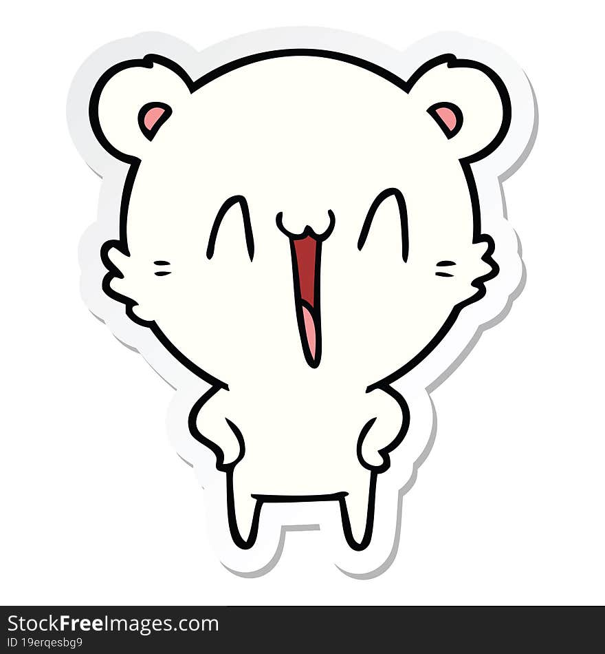 Sticker Of A Happy Polar Bear Cartoon