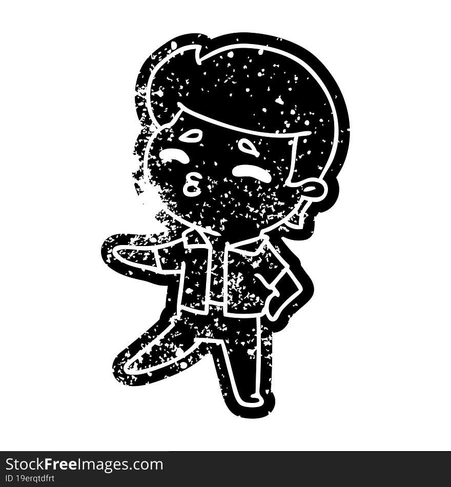 grunge distressed icon kawaii 1950 cute boy. grunge distressed icon kawaii 1950 cute boy