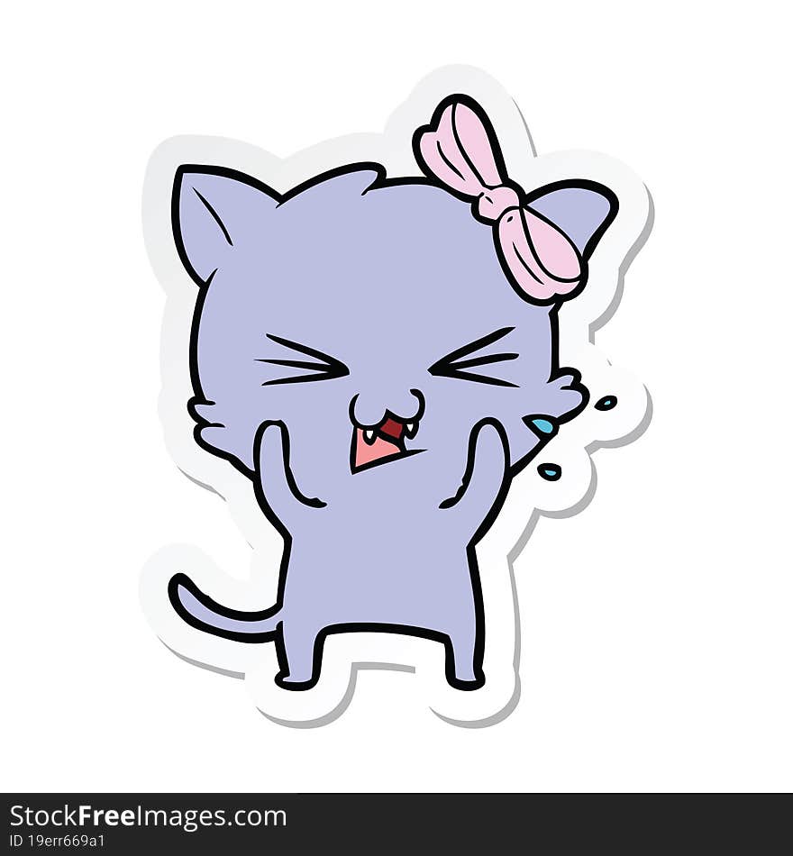 sticker of a cartoon cat