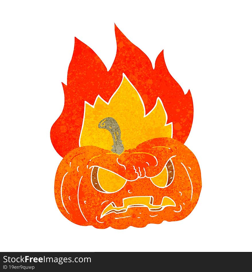 retro cartoon halloween pumpkin