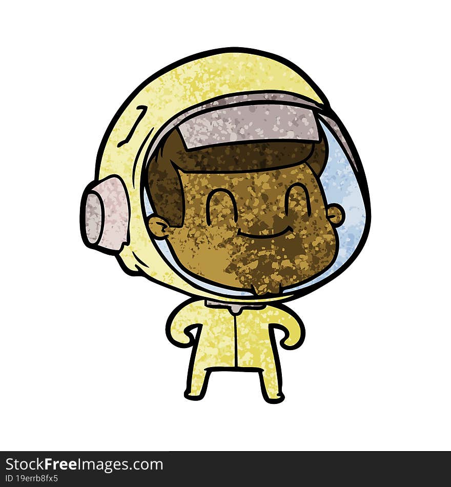 happy cartoon astronaut man. happy cartoon astronaut man