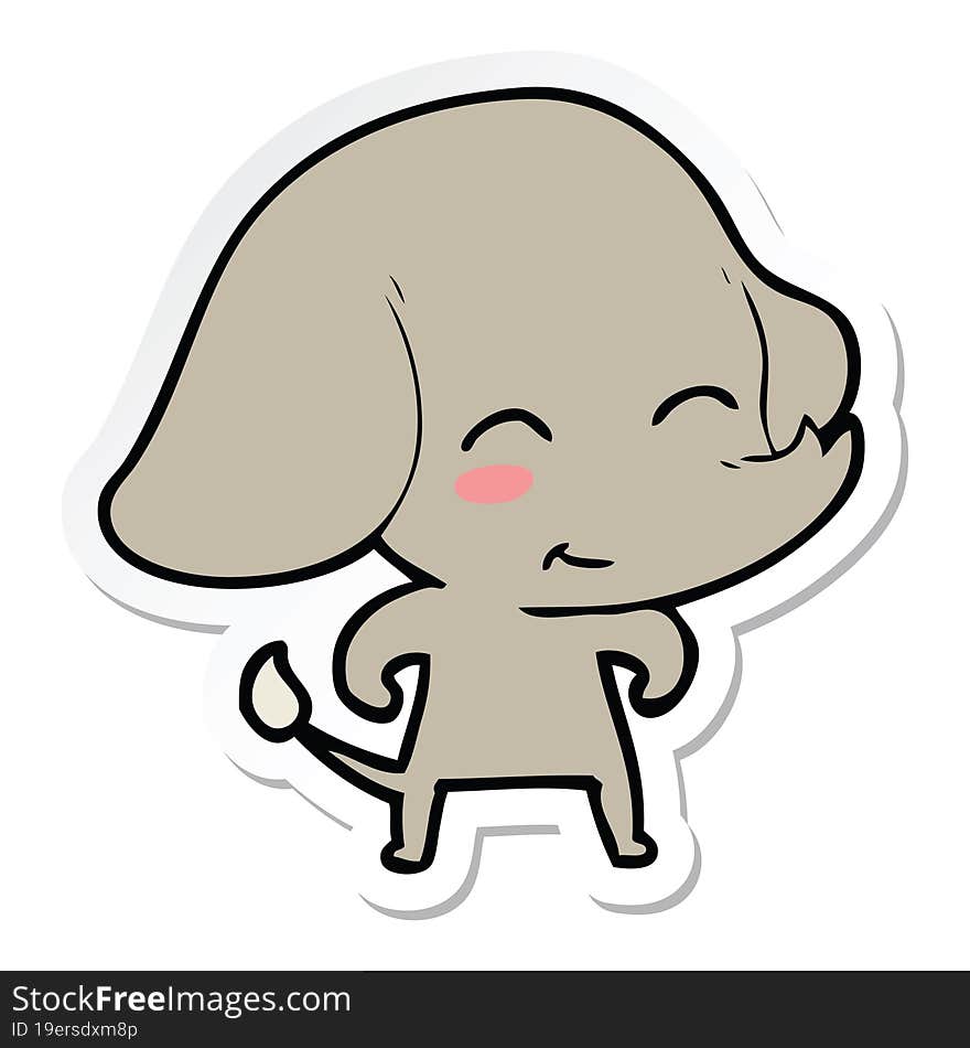 sticker of a cute cartoon elephant